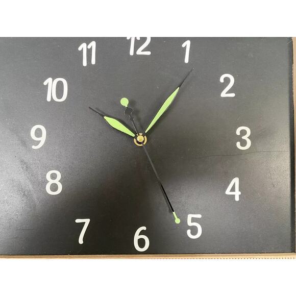 Hand Crafted Wall Clock Square Ruler Frame Caulk Board Center 17" X 12" School - Picture 7 of 9